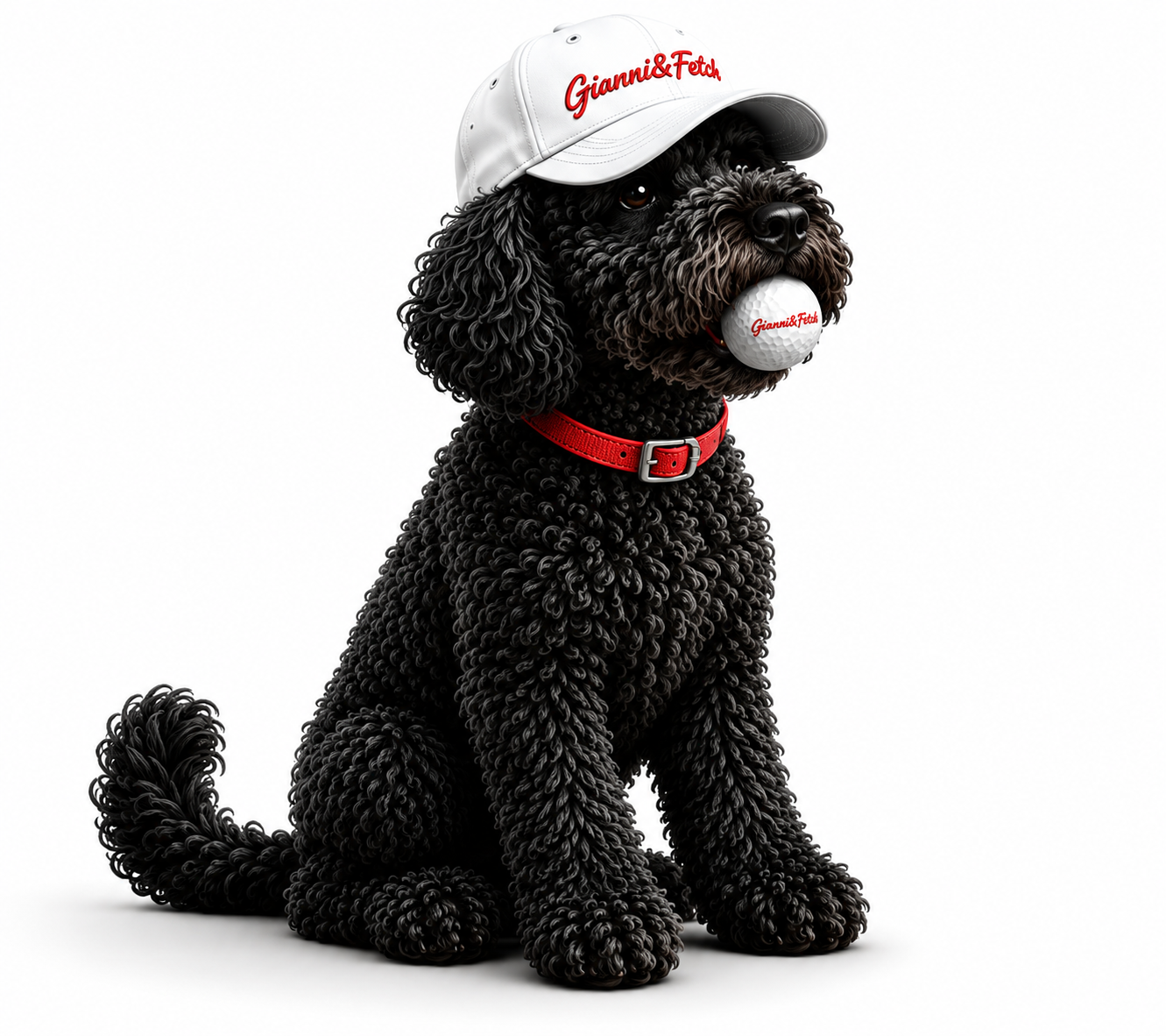 Gianni, the very good boy, in a Gianni & Fetch cap